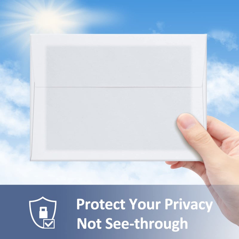 ValBox أظرف فال بوكس 5x7 للدعوات 100 عدد أظرف A7 ذاتية الإغلاق بيضاء، أظرف ورقية قابلة للطباعة لبطاقات 5x7، حفلات الزفاف، حفلات استقبال المواليد، القرطاسية، المكتب، 5.25 x 7.25 بوصة - Image 3